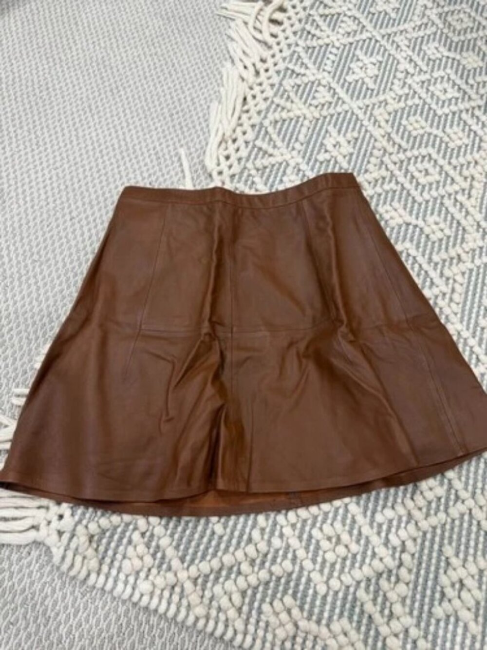 J.Crew Brown Leather Mini Skirt Size 4 NWOT
